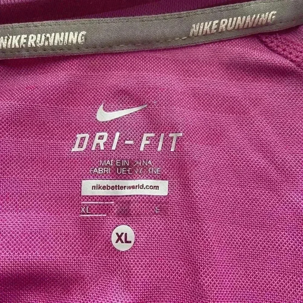 Nike Dri-Fit Pink Running 1/4 Zip‎ Pullover Girls Size XL Fuchsia Athletic Run